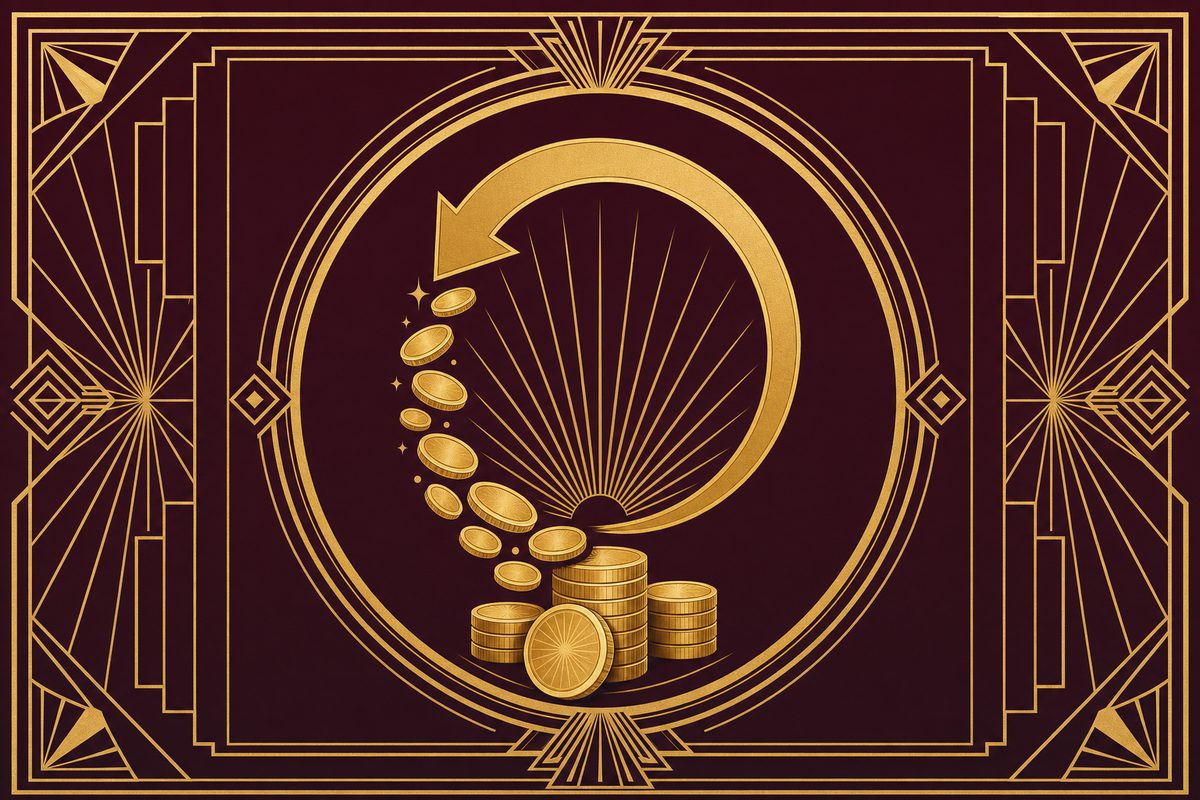 Cashback-Bonus im Online Casino – Art-Déco-Motiv
